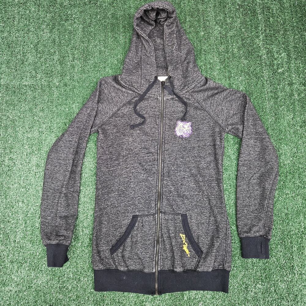 COLOSSEUM ATHLETICS LSU Gray Funnel Neck Full-Zip Hoodie Women Size Large